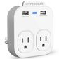 Hypercel Multi Outlet with Dual USB Adapter in White, , large