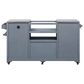 HOMLUX 67" Outdoor Kitchen Island with Stainless Steel Top in Grey, , large