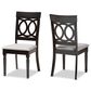 Baxton Studio Lucie Side Chair with Grey Cushion in Espresso Brown (Set of 2), , large