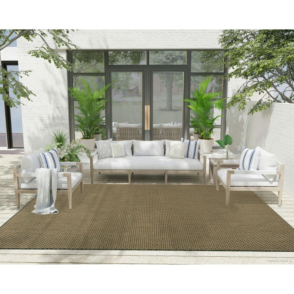Nourison Courtyard Green 8&#39; x 10&#39; Indoor/Outdoor Area Rug, , large