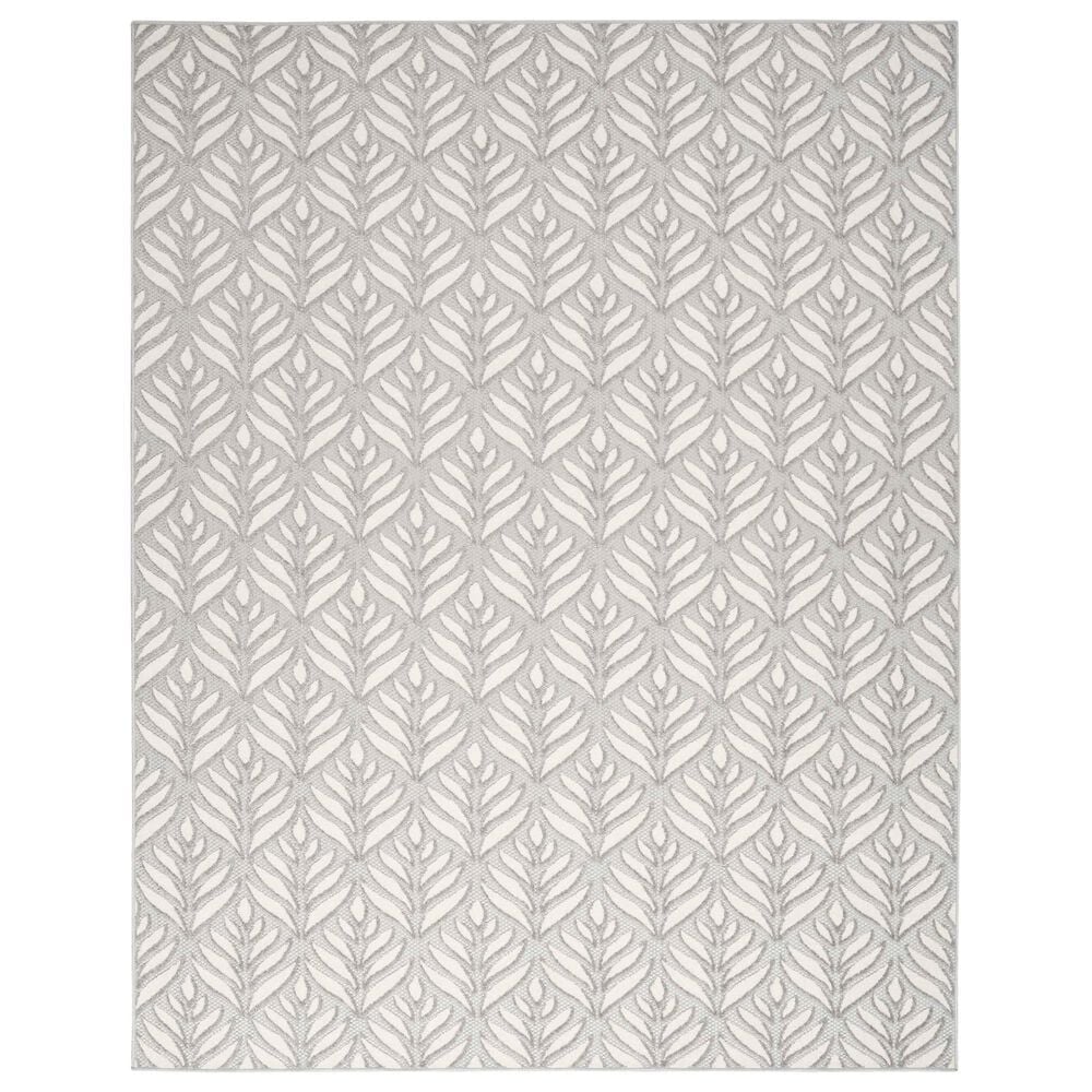 Nourison Aloha 9" x 12" Grey Indoor/Outdoor Area Rug, , large