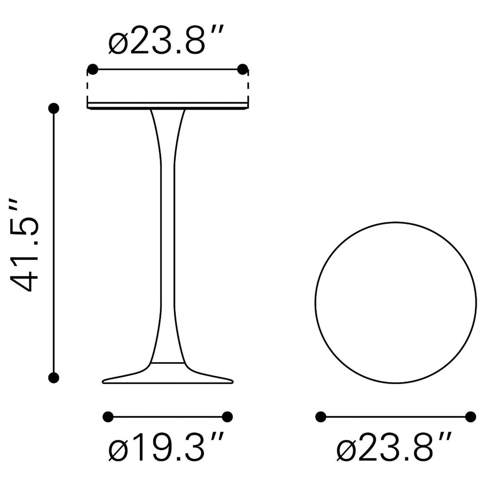 Zuo Modern Auray Bar Table in Brown - Table Only, , large
