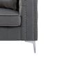 HOMLUX 63"W Transitional Velvet Loveseat with Button Tufting and Nailhead Trim in Grey, , large