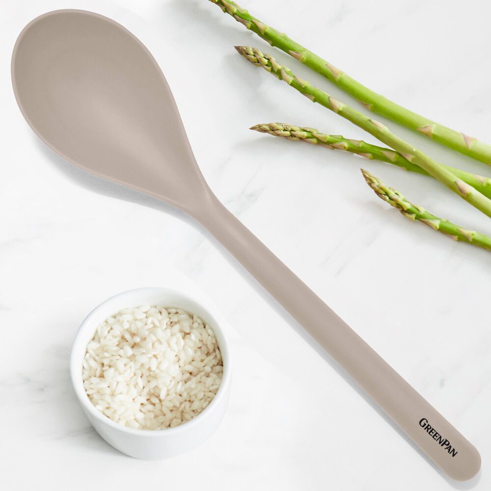 Green Pan Platinum Silicone Solid Spoon in Taupe, , large