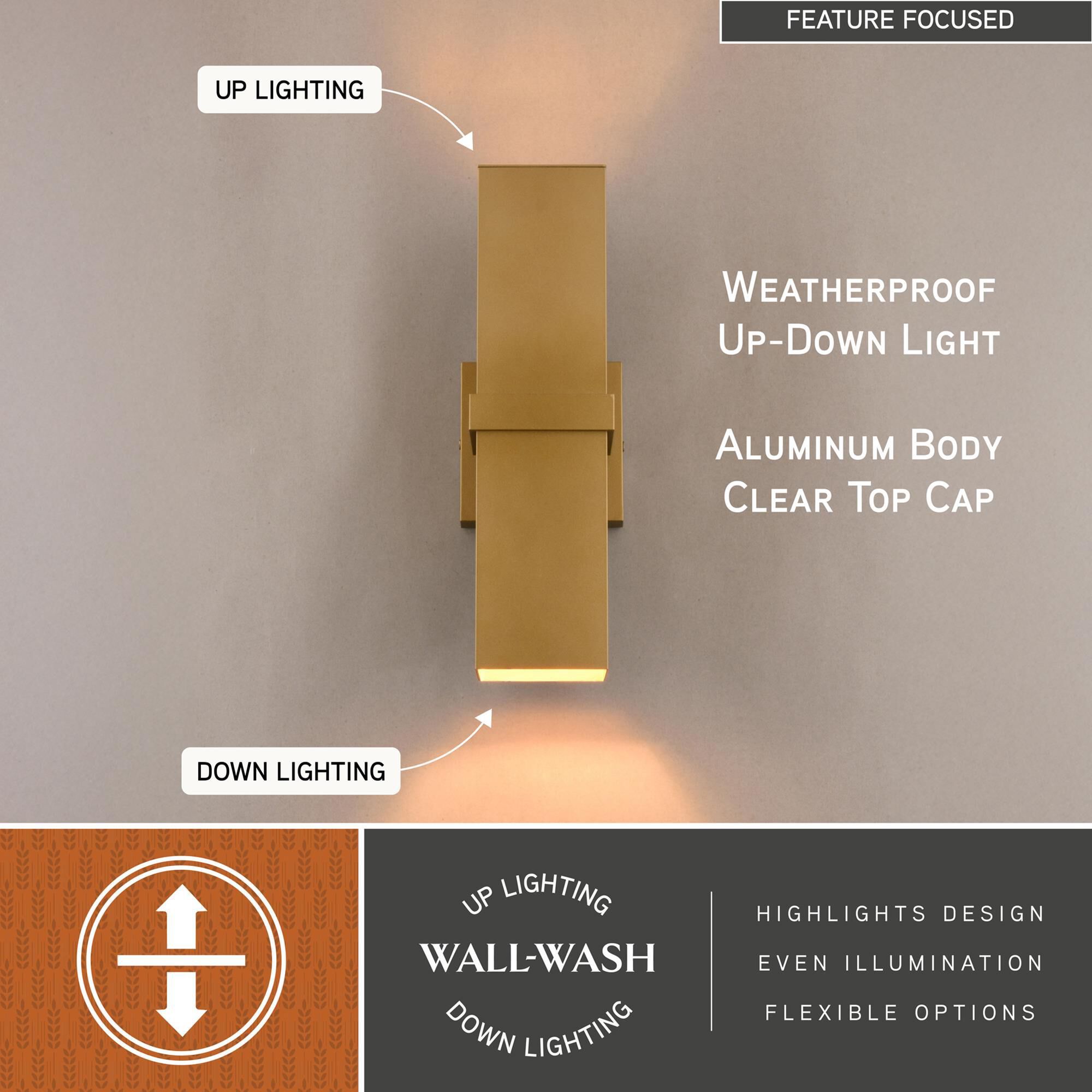 Vaxcel Lavage 2-Light Outdoor Wall Sconce in Honeycomb Gold