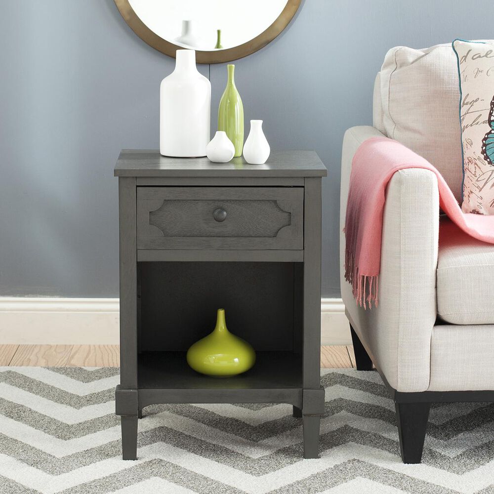 Safavieh Rosaleen Storage Side Table in Grey, , large
