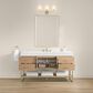 37B Mauri 60" Single Bathroom Vanity with Metal Base in Warm Oak and White Composite Stone Top, , large