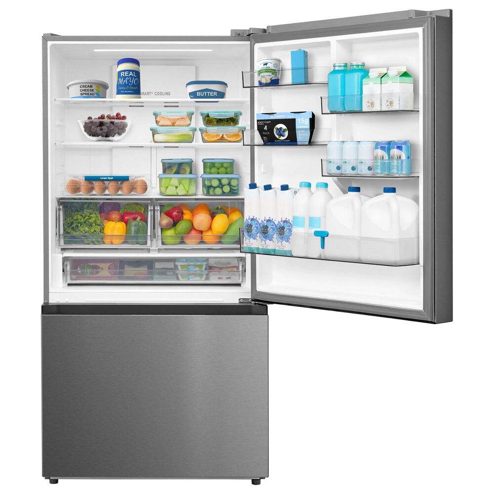 Midea 23 Cu. Ft. Counter-Depth Bottom-Freezer Refrigerator in Stainless Steel, , large