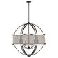Golden Lighting Colson 9-Light Chandelier with Pewter Mesh Shade in Matte Black, , large