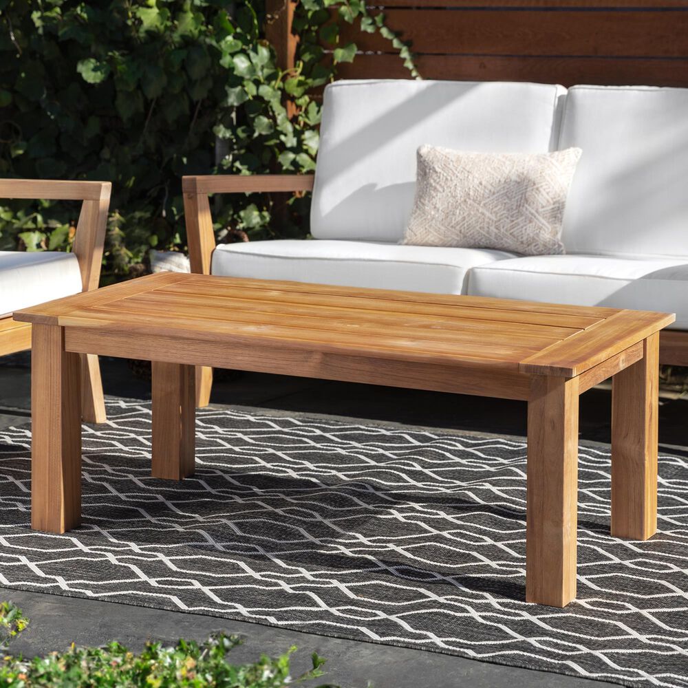 Linon Home Decor Carenen Patio Coffee Table in Natural, , large