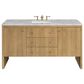 James Martin Vanities Hudson 60" Single Bathroom Vanity in Light Natural Oak with 3 cm Victorian Silver Quartz Top and Rectangular Sink, , large