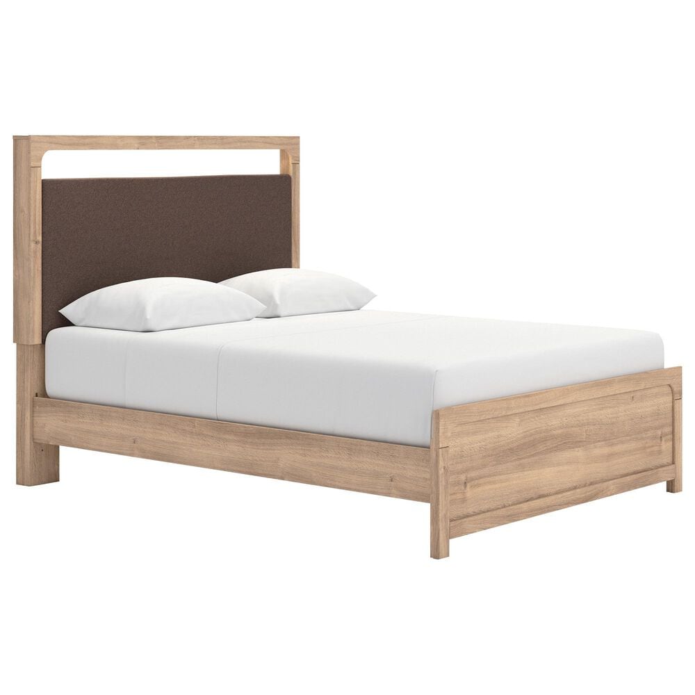 Ashley Kinlanni Queen Upholstered Platform Bed in Tan, , large