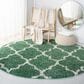 Safavieh Venus Shag 6"7" Round Green and Ivory Area Rug, , large