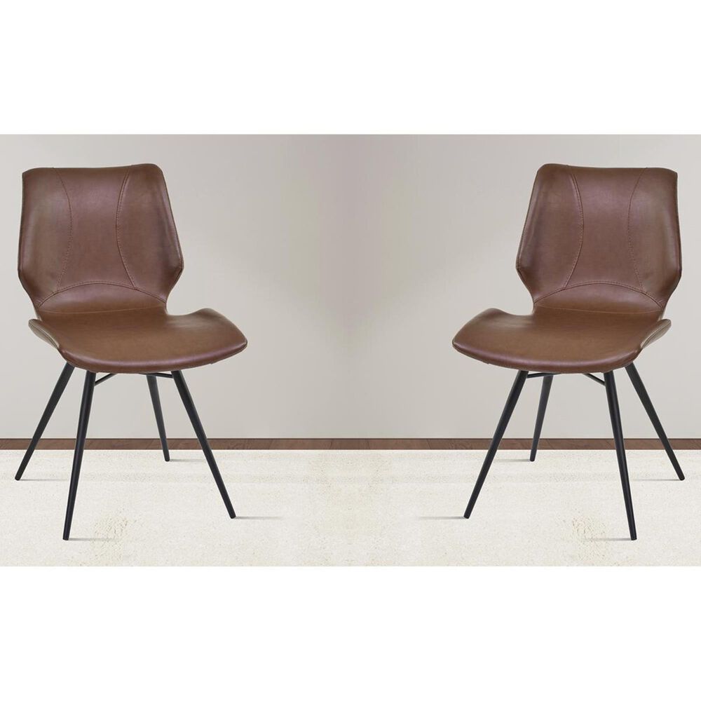 Blue River Zurich Dining Chair in Matte Black and Vintage Coffee (Set of 2), , large
