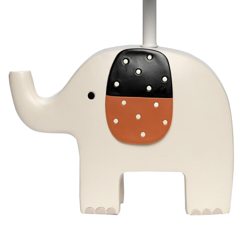 Lambs and Ivy Patchwork Jungle Elephant Lamp with Bulb in Cream, , large