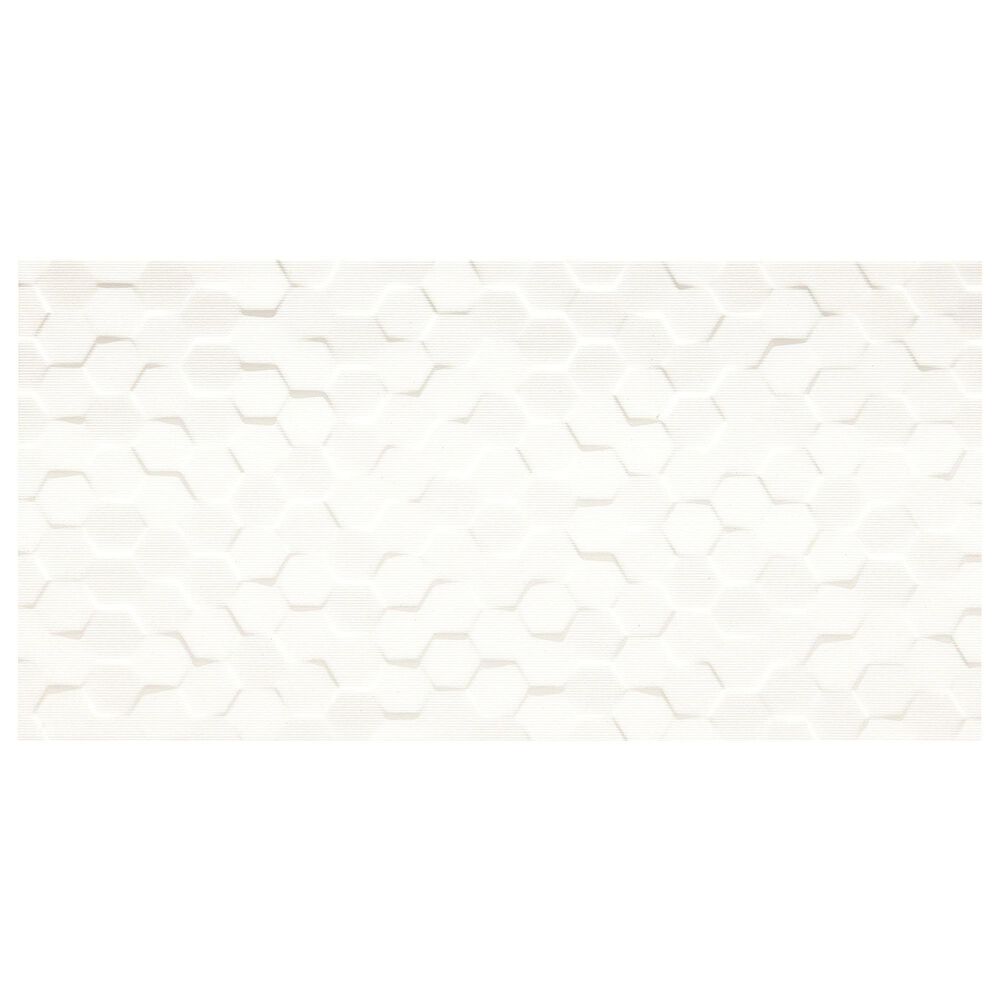 Dal-Tile Multitude Origami White Hexagon 12" x 24" Ceramic Tile, , large