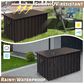 Hearth and Haven 190-Gallon Outdoor Storage Deck Box with Hydraulic Piston in Dark Brown, , large