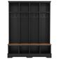 HOMLUX 8-Hook Hall Tree with Entryway Bench in Black and Walnut, , large