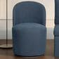 Hawthorne Furniture Upholstered Curved Back Swivel Side Chair in Denim Blue, , large