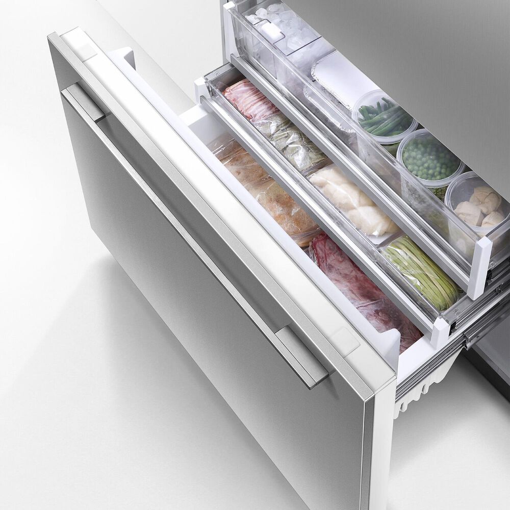 Fisher &amp; Paykel 2-Piece Contemporary Square Fine Handle Kit for RS36W Bottom Freezer in Stainless Steel, , large