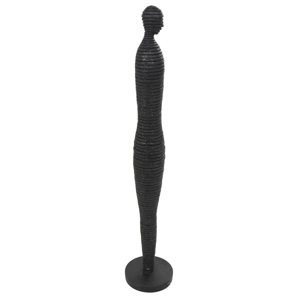 Maple and Jade 43&quot; Tall Slim Figure People Decorative Sculpture in Textured Black, , large