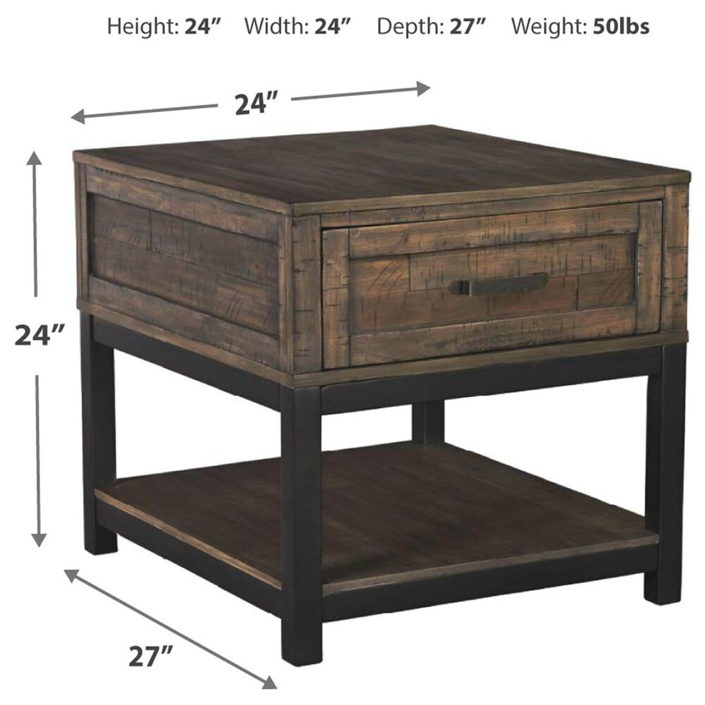 Ashley Johurst Rectangular End Table in Grayish Brown and Black, , large