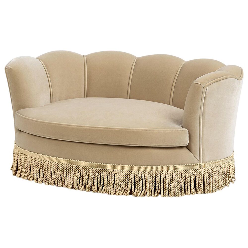 Jennifer Taylor Home Clara 34.5" Scalloped Pet Sofa Bed in Fawn Brown, , large