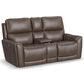 Flexsteel Carter Power Reclining Sofa and Loveseat Set in Cappuccino Brown, , large