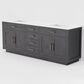 Lexora Home Abbey 84" Double Bathroom Vanity in Black Oak with 2 cm White Quartz Top and Rectangular Sinks, , large