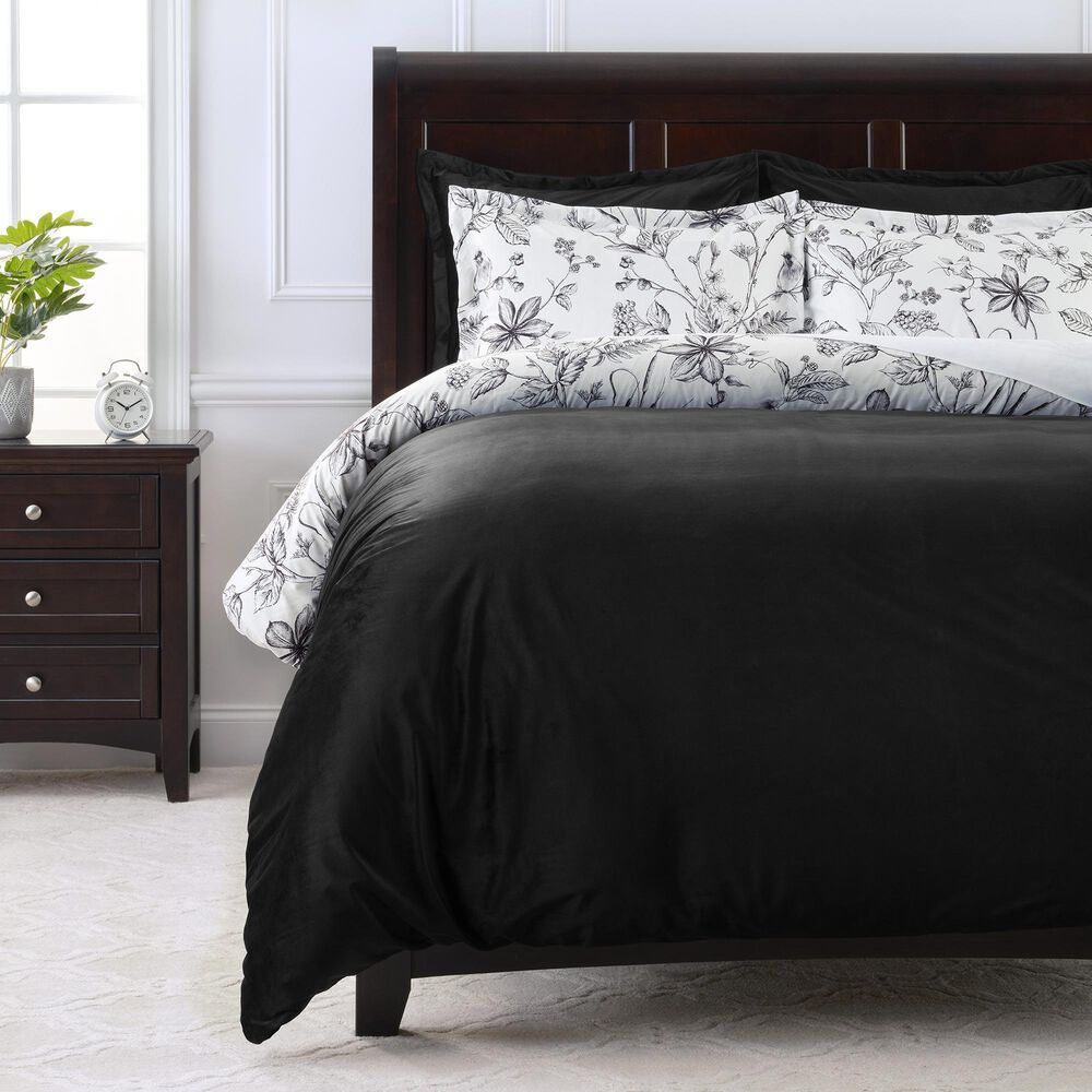 Grove 5-Piece King Duvet Cover Set in Black and White, , large
