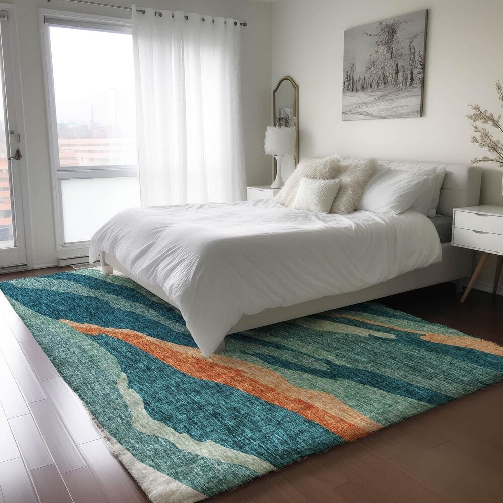 Dalyn Rug Company Lorenzo LN4 Teal 9&#39; x 12&#39; Area Rug, , large