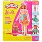 PlayDoh Barbie Florals and Fringe Doll Set with Three Modeling Doughs in Red, Brown and Pink, , large