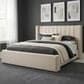 Urban Home Series 1594 Cream Upholstered Full Wingback Platform Bed in White, , large