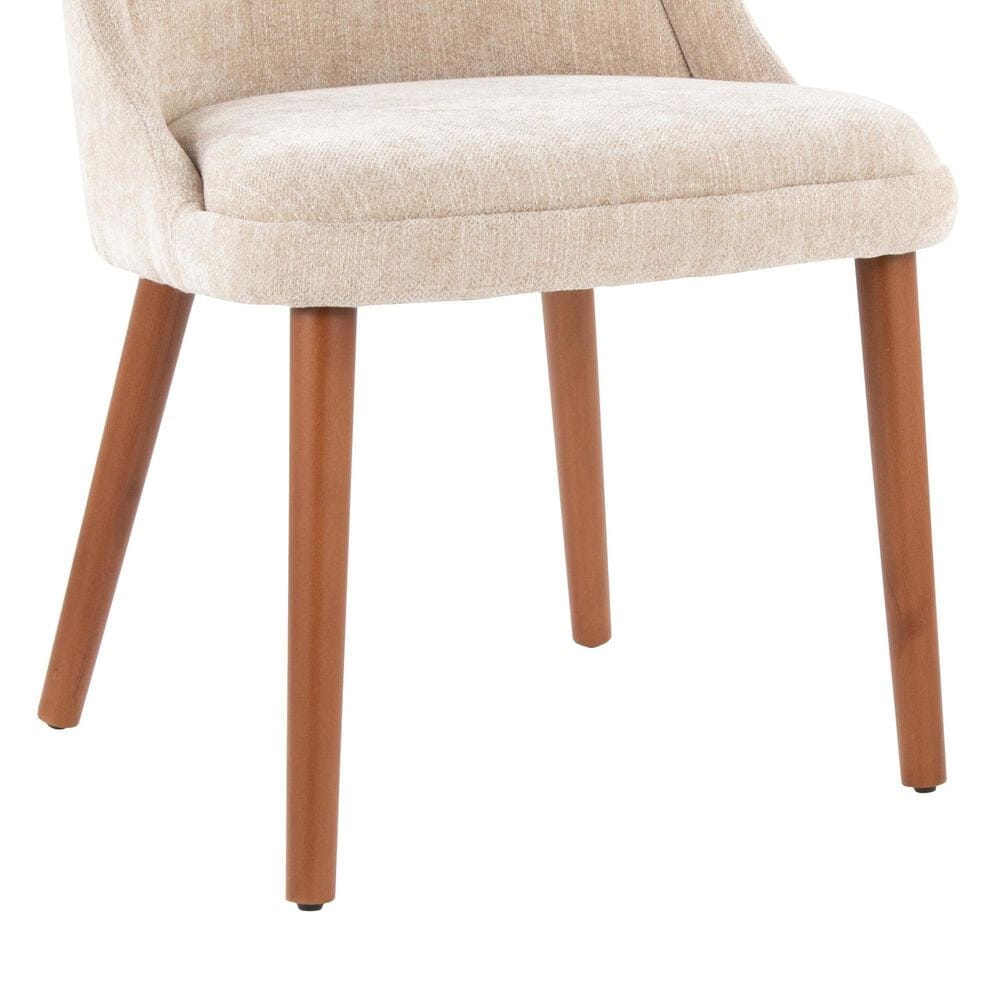 Lumisource Rina Side Chair with Light Brown Cushion in Walnut &#40;Set of 2&#41;, , large