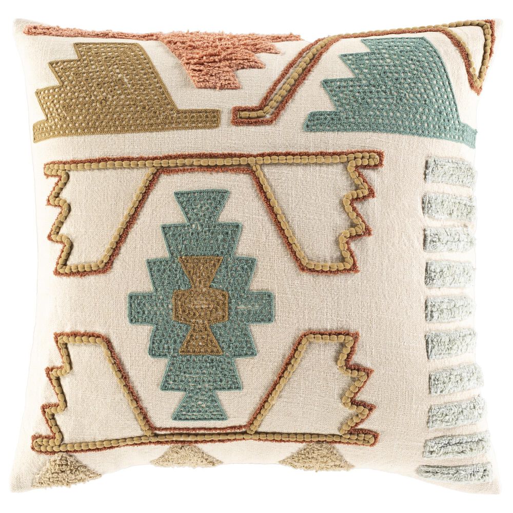 Surya Bisbee II 18" Toss Pillow in Teal/Tan/Beige/Olive, , large