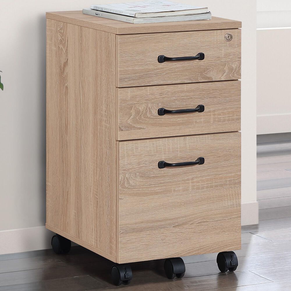 Valor Living Ace 3-Drawer Mobile File in River Oak, , large
