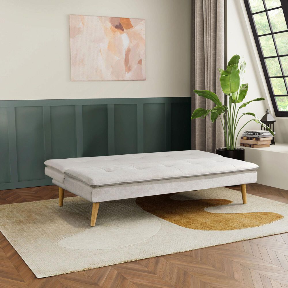 Lifestyle Solutions Tatum Convertible Sofa with Cream Cushion in Brown, , large