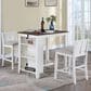 HOMLUX 3-Piece Counter Height Dining Set with Shelves and 2-Chair in White and Rich Espresso, , large
