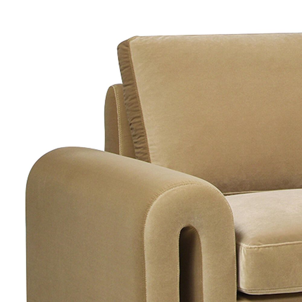Jennifer Taylor Home Mason Stationary Sofa in Camel Brown Beige Velvet, , large
