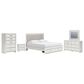 Ashley Zuraleus 5-Piece King Upholstered Storage Bedroom Set in Matte White, , large