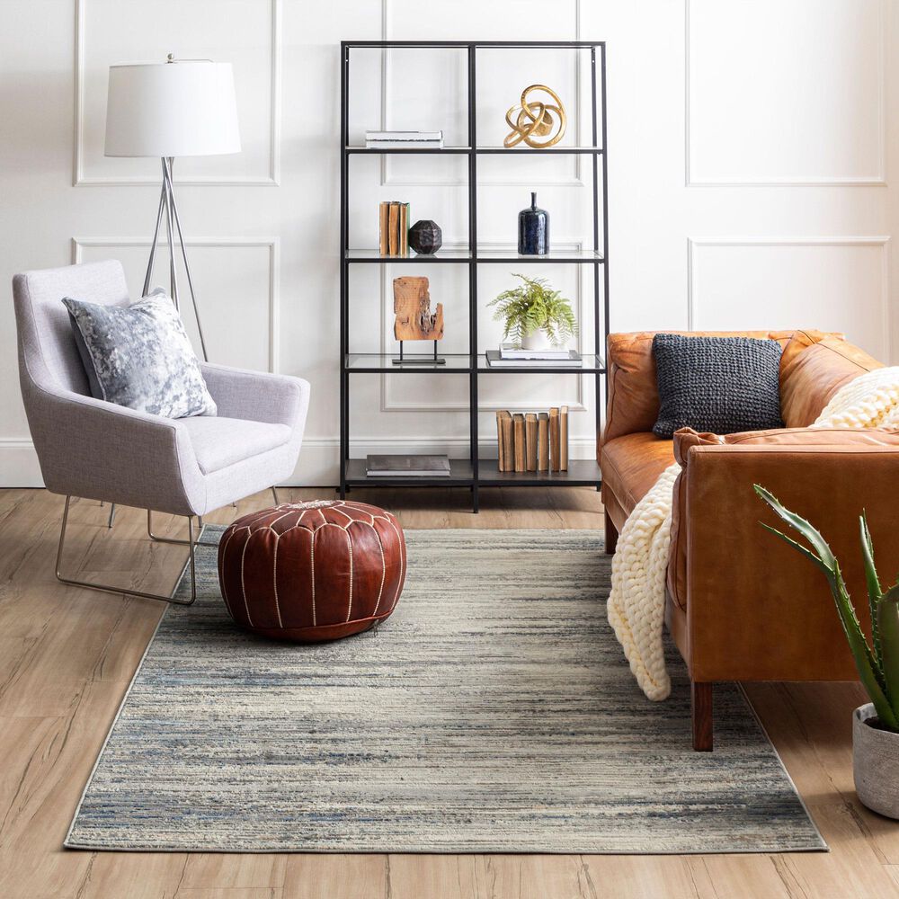 Karastan Cleo Bell Place 5&#39;3&quot; x 8&#39; Light Grey Area Rug, , large