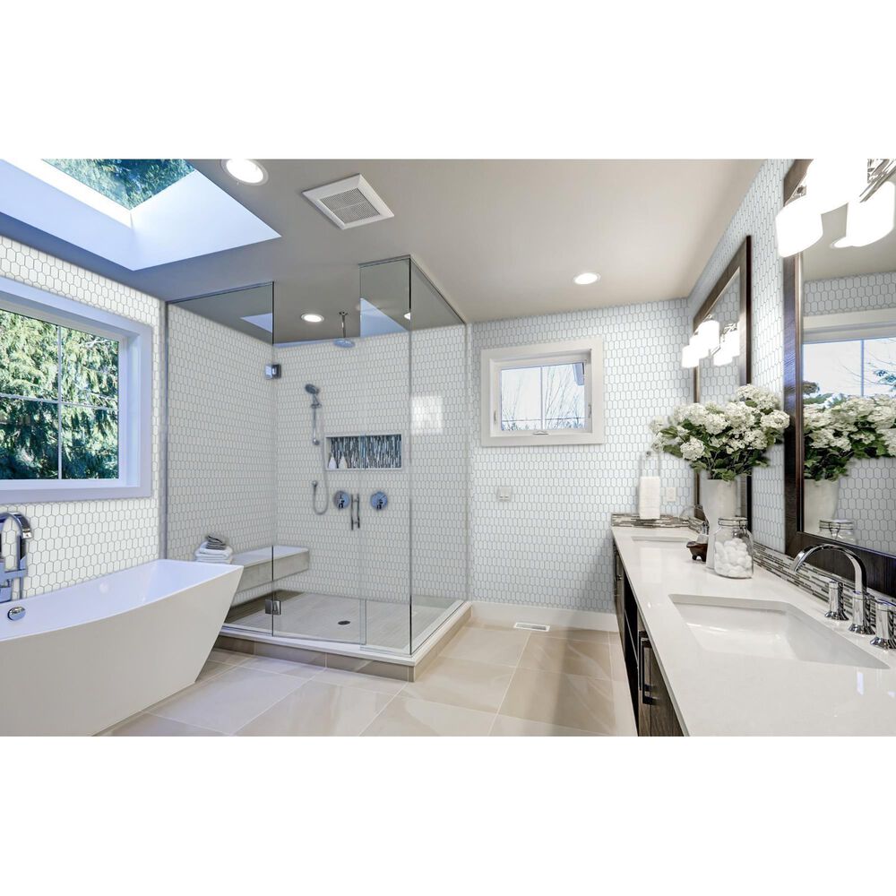 Emser Omni White 10&quot; x 12&quot; Porcelain Mosaic Sheet, , large