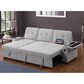 Lilola Home Ashlyn II 84" Stationary Sleeper Sofa with Storage Chaise in Gray, , large