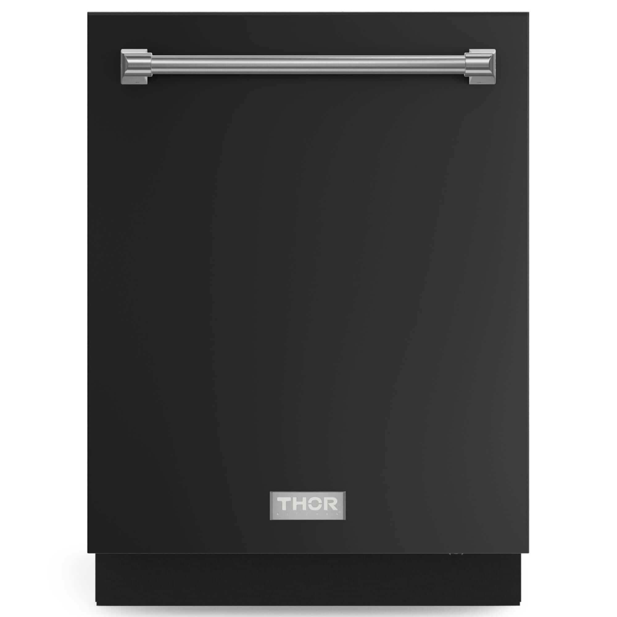 THOR KITCHEN Gordon Ramsay 24 Built In Dishwasher with Stainless Steel Handle Kit in Matte Black