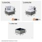 HOMLUX 5-Piece Patio Conversation Set with Grey Wicker in Gray, , large