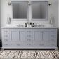 Lexora Home Dukes 84" Double Bathroom Vanity in Dark grey with 2 cm White Carrara Marble Top and Rectangular Sinks, , large