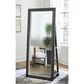 Ashley Evesen Floor Standing Mirror with Shelves in Black, , large