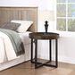 Steve Silver Furniture Yukon Round End Table in Walnut and Black, , large