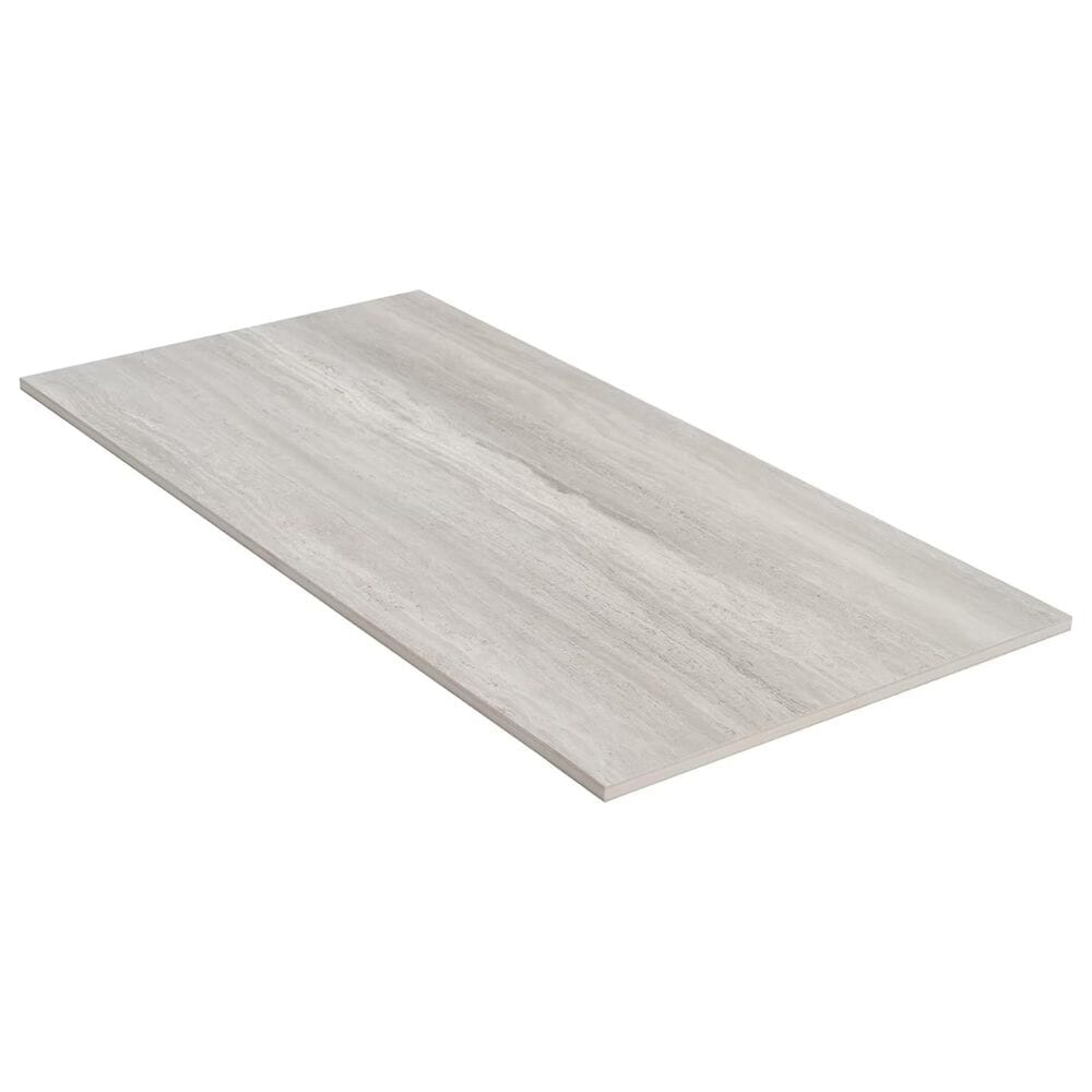 Soho Studio Zenit Grigio Chiaro Gray 12" x 24" Travertine Look Matte Porcelain Tile, , large