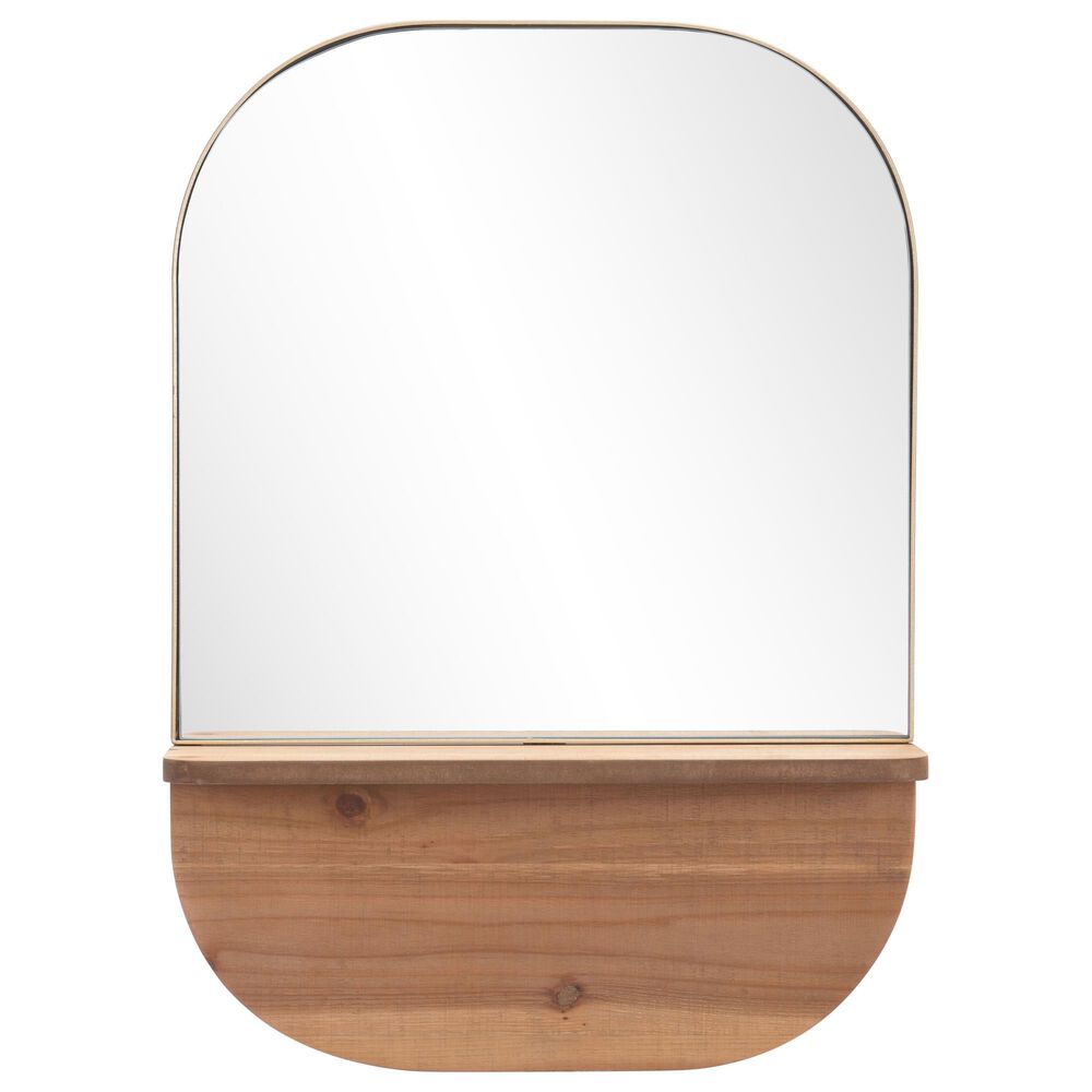 Zuo Modern Meridian Mirror in Gold and Brown, , large